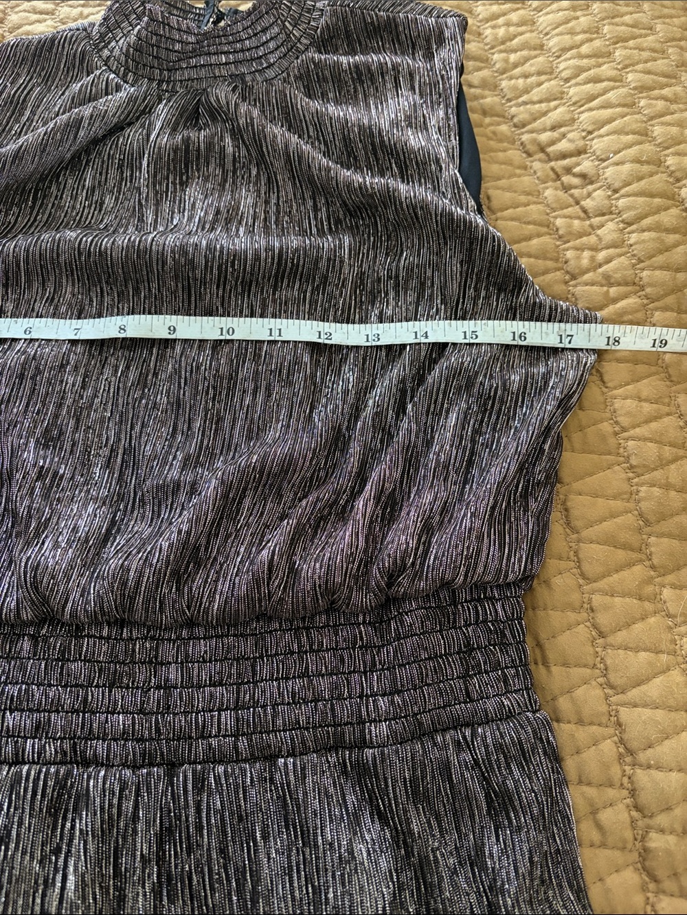 MSK Sleeveless Metallic Bronze Tiered Dress - Picture 4 of 5